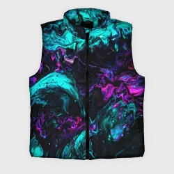 Мужской жилет утепленный 3D Неоновая абстракция neon