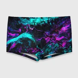 Мужские купальные плавки 3D Неоновая абстракция neon