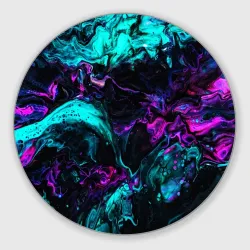 Круглый коврик для мышки Неоновая абстракция neon