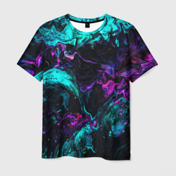 Мужская футболка 3D Неоновая абстракция neon