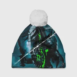 Шапка 3D c помпоном Predator
