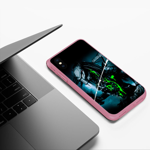 Чехол для iPhone XS Max матовый Predator, цвет малиновый - фото 5