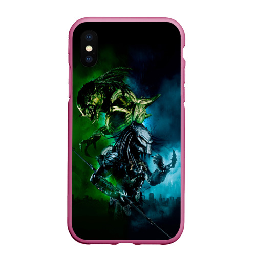 Чехол для iPhone XS Max матовый Predator, цвет малиновый