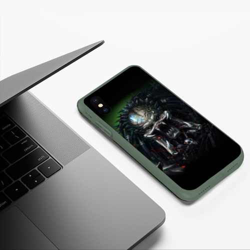 Чехол для iPhone XS Max матовый Predator, цвет темно-зеленый - фото 5