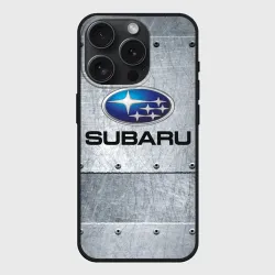 Чехол силиконовый для Apple iPhone 15 Pro Мax матовый Subaru Iron Субару