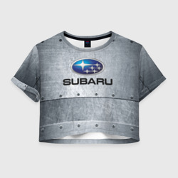 Женская футболка Crop-top 3D Subaru Iron Субару