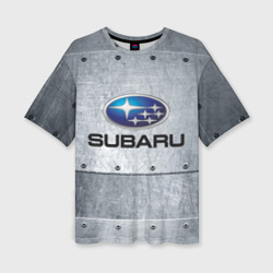 Женская футболка oversize 3D Subaru Iron Субару