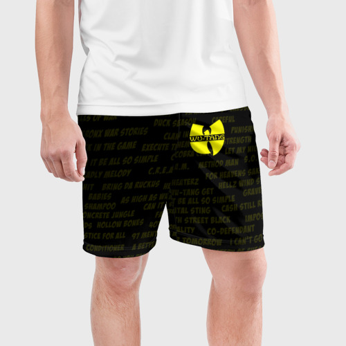 Мужские шорты спортивные с принтом WU-TANG CLAN | ВУ ТАНГ КЛАН (Z), фото на моделе #1