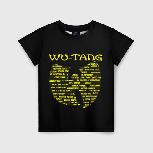 Детская футболка 3D Wu-Tang clan playlist, цвет 3D печать