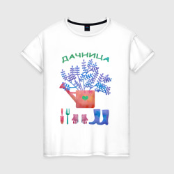 Женская футболка хлопок Дачница