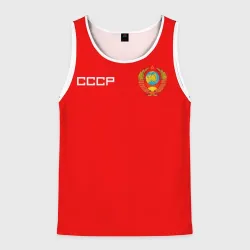 Мужская майка 3D СССР red emblem