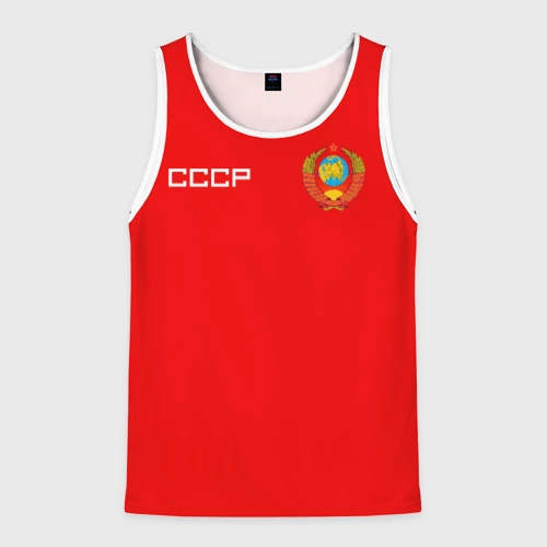 Мужская майка 3D СССР red emblem