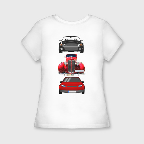 Женская футболка хлопок Slim Автомобили, цвет белый - фото 2