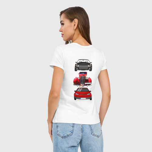 Женская футболка хлопок Slim Автомобили, цвет белый - фото 4