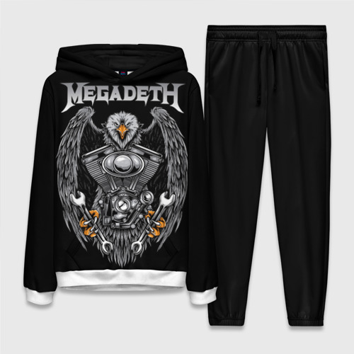 Женский костюм с толстовкой 3D Megadeth, цвет белый