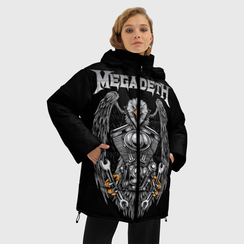 Женская зимняя куртка Oversize Megadeth, цвет черный - фото 3