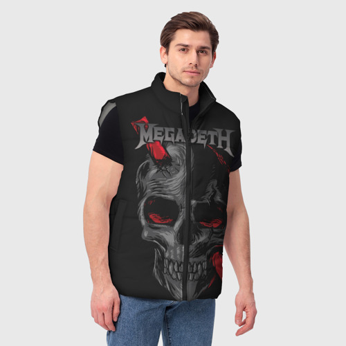 Мужской жилет утепленный 3D Megadeth, цвет светло-серый - фото 3
