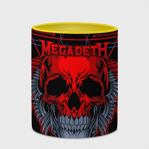 Кружка с полной запечаткой Megadeth, цвет белый + желтый - фото 4