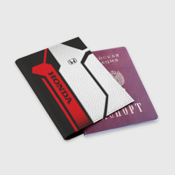 Обложка для паспорта матовая кожа Honda Driver team - фото 2