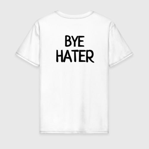 Мужская футболка хлопок Hi hater Bye hater, цвет белый - фото 2