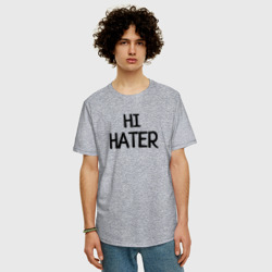 Мужская футболка хлопок Oversize Hi hater Bye hater - фото 2