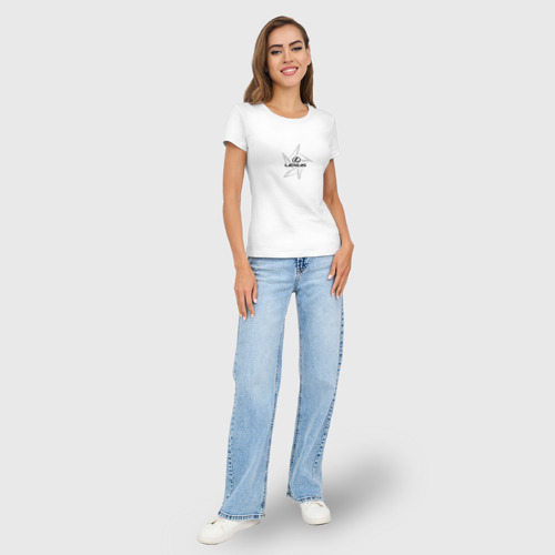 Женская футболка хлопок Slim Lexus, цвет белый - фото 5