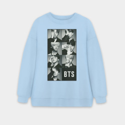 Женский свитшот oversize без начеса хлопок BTS