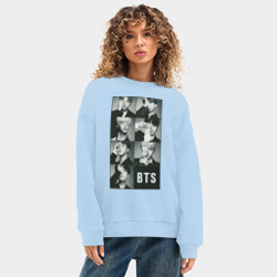 Женский свитшот oversize без начеса хлопок BTS - фото 2