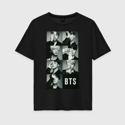 BTS – Женская футболка хлопок Oversize с принтом купить со скидкой в -16%