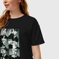 Женская футболка хлопок Oversize BTS - фото 2