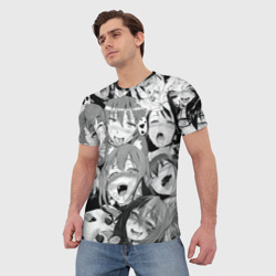 Мужская футболка 3D Ахегао лица - фото 2