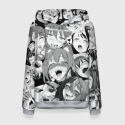 Женская толстовка 3D Ахегао лица