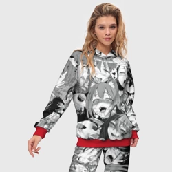 Женский костюм с толстовкой 3D Ахегао лица - фото 2