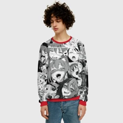 Мужской свитшот 3D Ахегао лица - фото 2