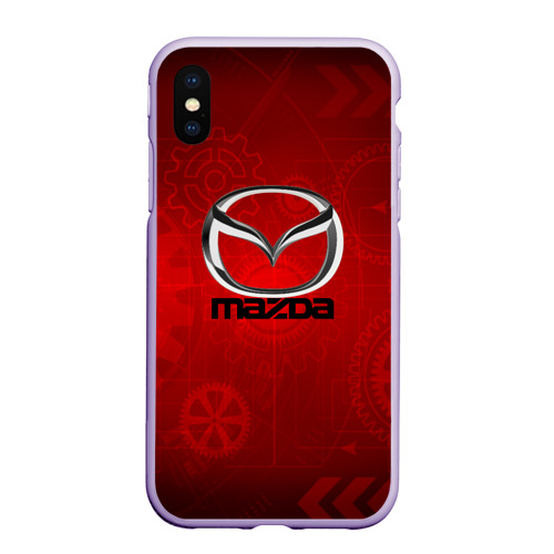 Чехол для iPhone XS Max матовый Mazda, цвет светло-сиреневый