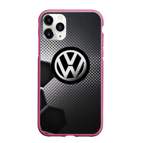 Чехол для iPhone 11 Pro Max матовый Volkswagen, цвет малиновый