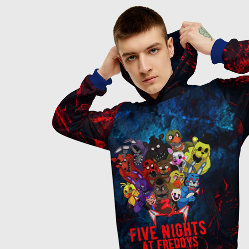 Мужская толстовка 3D Five Nights At Freddys, цвет синий - фото 5
