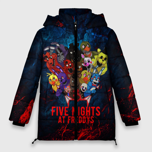 Женская зимняя куртка Oversize Five Nights At Freddys, цвет красный