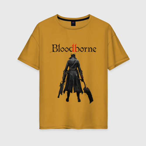 Женская футболка хлопок Oversize Bloodborne, цвет горчичный