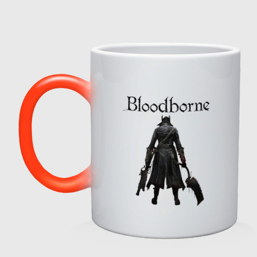 Кружка хамелеон Bloodborne, цвет белый + красный