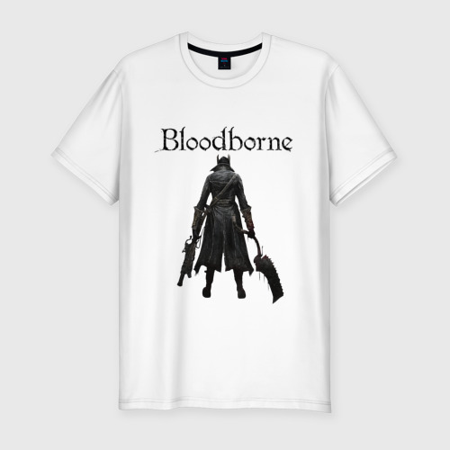 Мужская футболка хлопок Slim Bloodborne, цвет белый