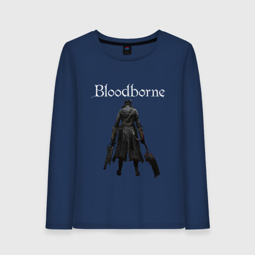 Женский лонгслив хлопок Bloodborne, цвет темно-синий