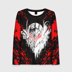 Женский лонгслив 3D Берсерк маска белая