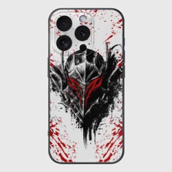 Чехол для iPhone 16 Pro силиконовый с защитой камеры Берсерк: черная маска