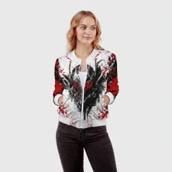 Женский бомбер 3D Берсерк: черная маска - фото 2