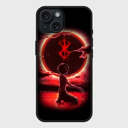 Чехол силиконовый для Apple iPhone 15 матовый Берсерк проклятие, клеймо