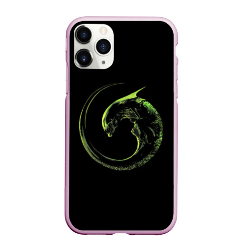 Чехол для iPhone 11 Pro Max матовый Чужой Aliens, цвет розовый