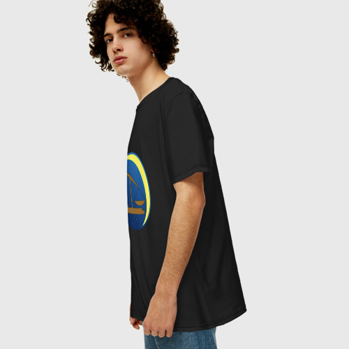 Мужская футболка хлопок Oversize Весы, цвет черный - фото 5