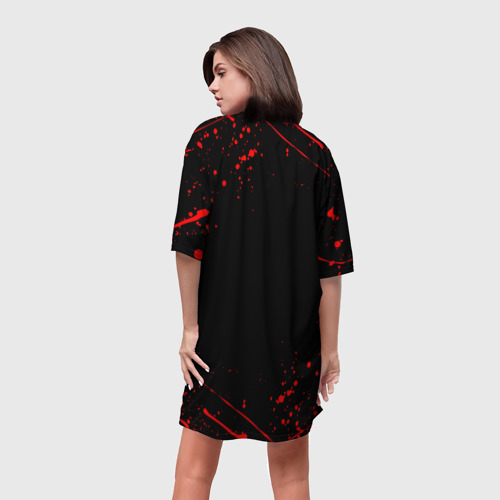 Платье-футболка 3D Убийца Гоблинов красно-черная, цвет 3D печать - фото 4