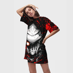 Платье-футболка 3D Убийца Гоблинов красно-черная - фото 2